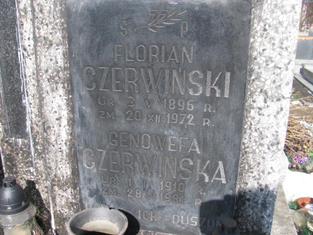 Florian Czerwiński 1896 Łęczna - Grobonet - Wyszukiwarka osób pochowanych