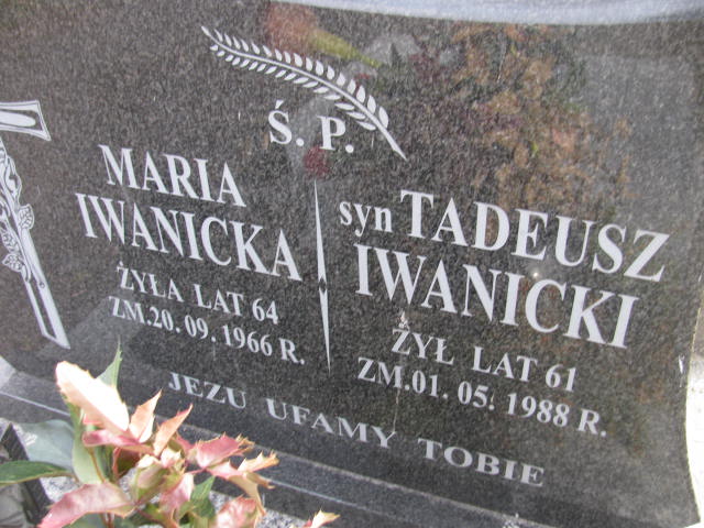 Maria Iwanicka Łęczna - Grobonet - Wyszukiwarka osób pochowanych