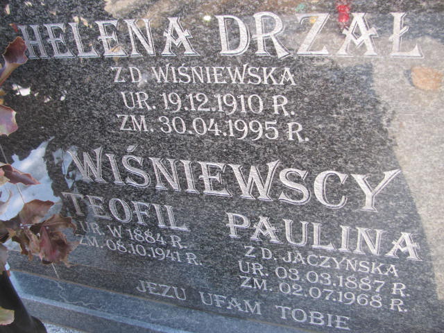 Teofil Wiśniewski 1884 Łęczna - Grobonet - Wyszukiwarka osób pochowanych